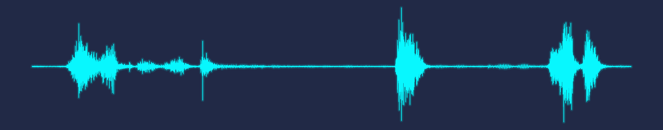audio waveform showing speech segments separated by silence